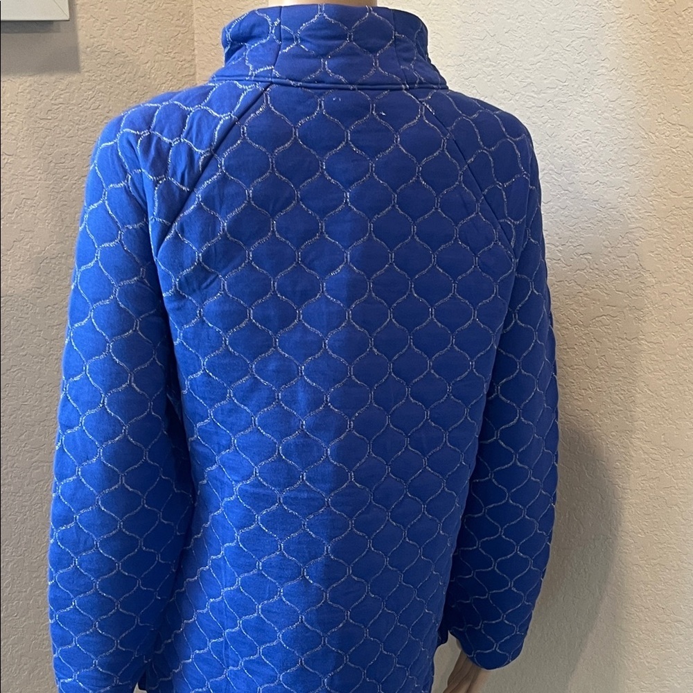 NWT Talbots Blue Quilted Sweatshirt - Picture 4 of 7